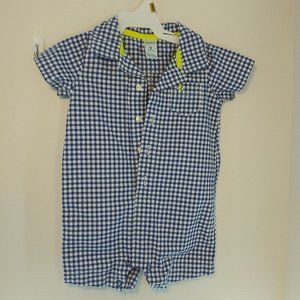 Carters 9 Months Baby Boys Shorts Romper Gingham